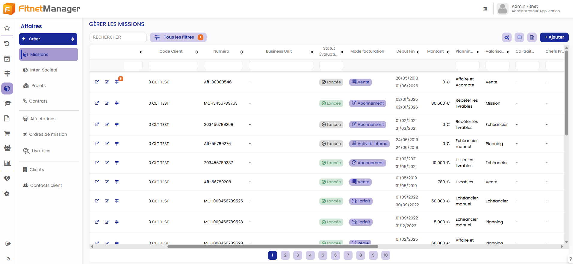 screenshot of Fitnet Manager